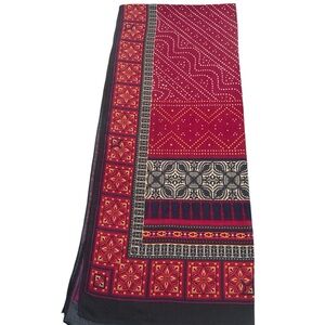 Red and Black Patterned Shawl